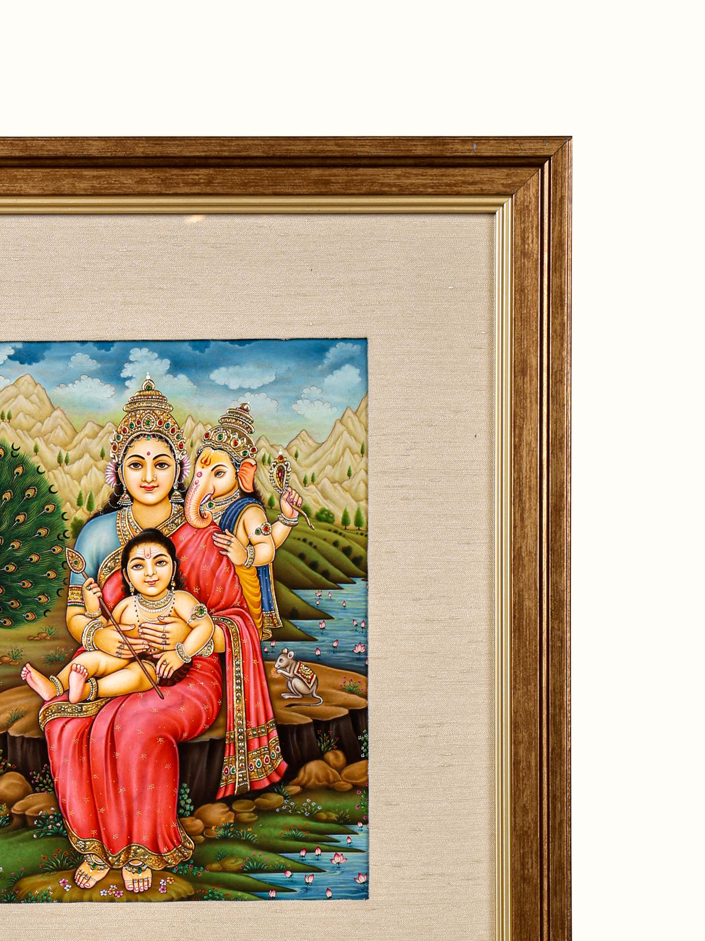 Parvati-with in Karti Miniature Painting