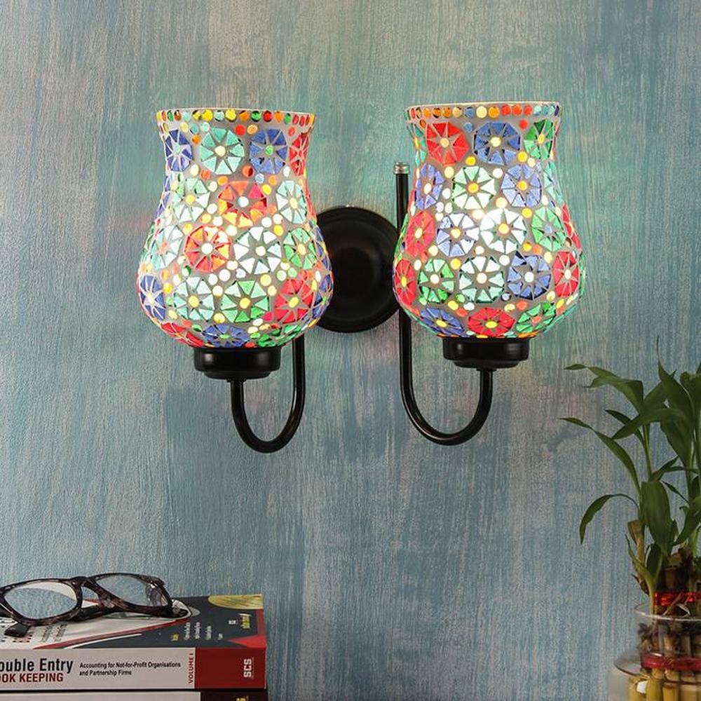 Pelham Multicolour Glass Wall Light