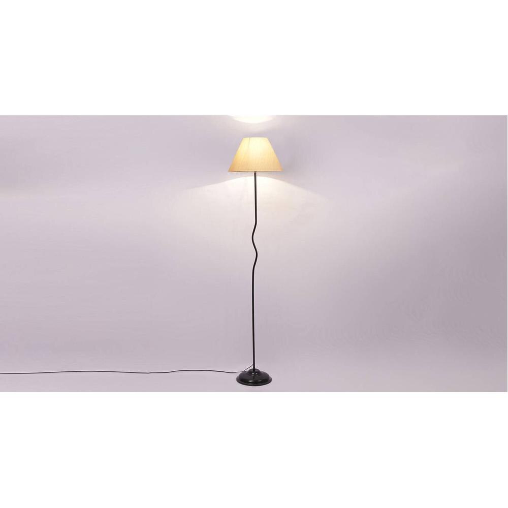 Poppy Off-White Cotton shade with Iron floor lamp