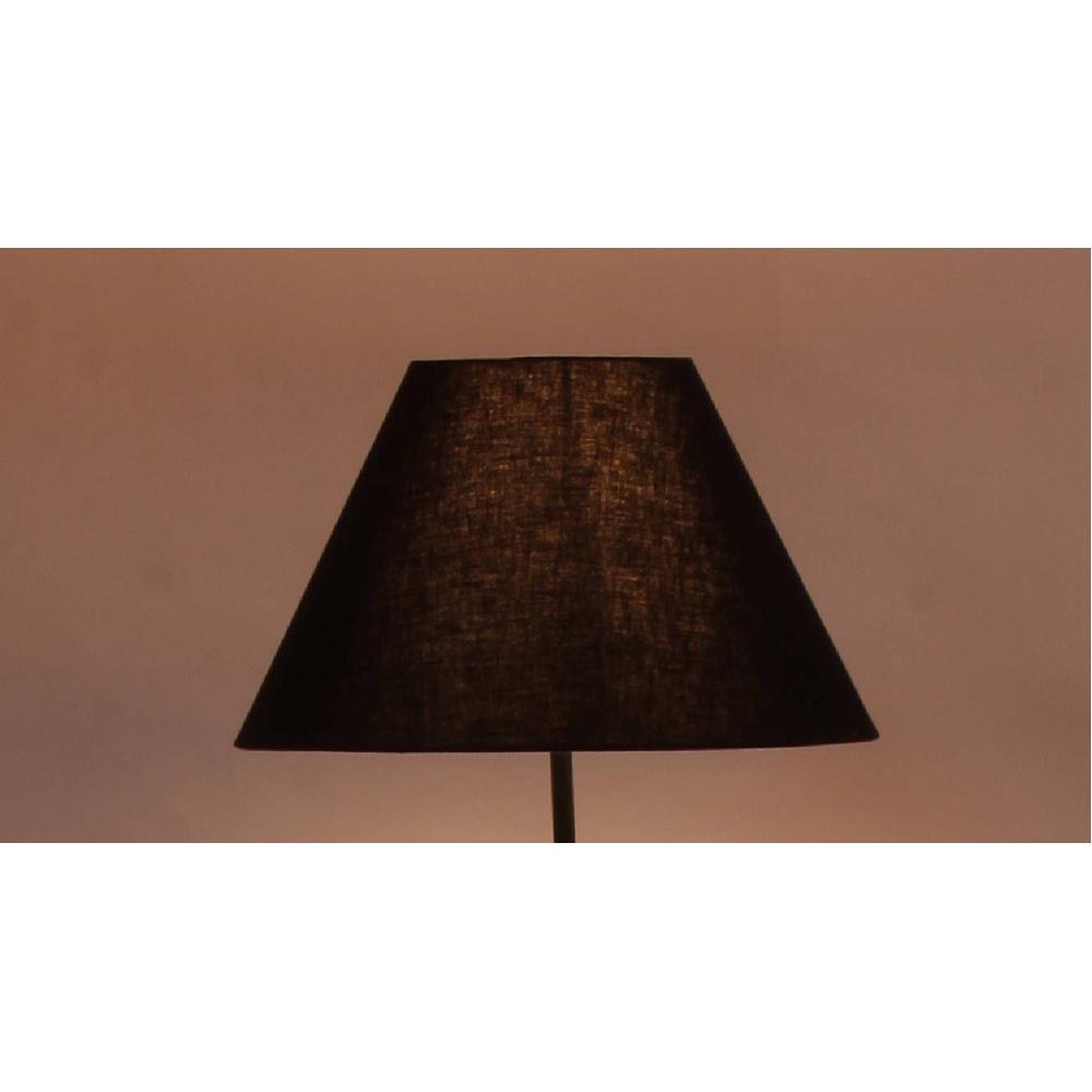 Arius Black Fabric Floor Lamp with Black Iron Base