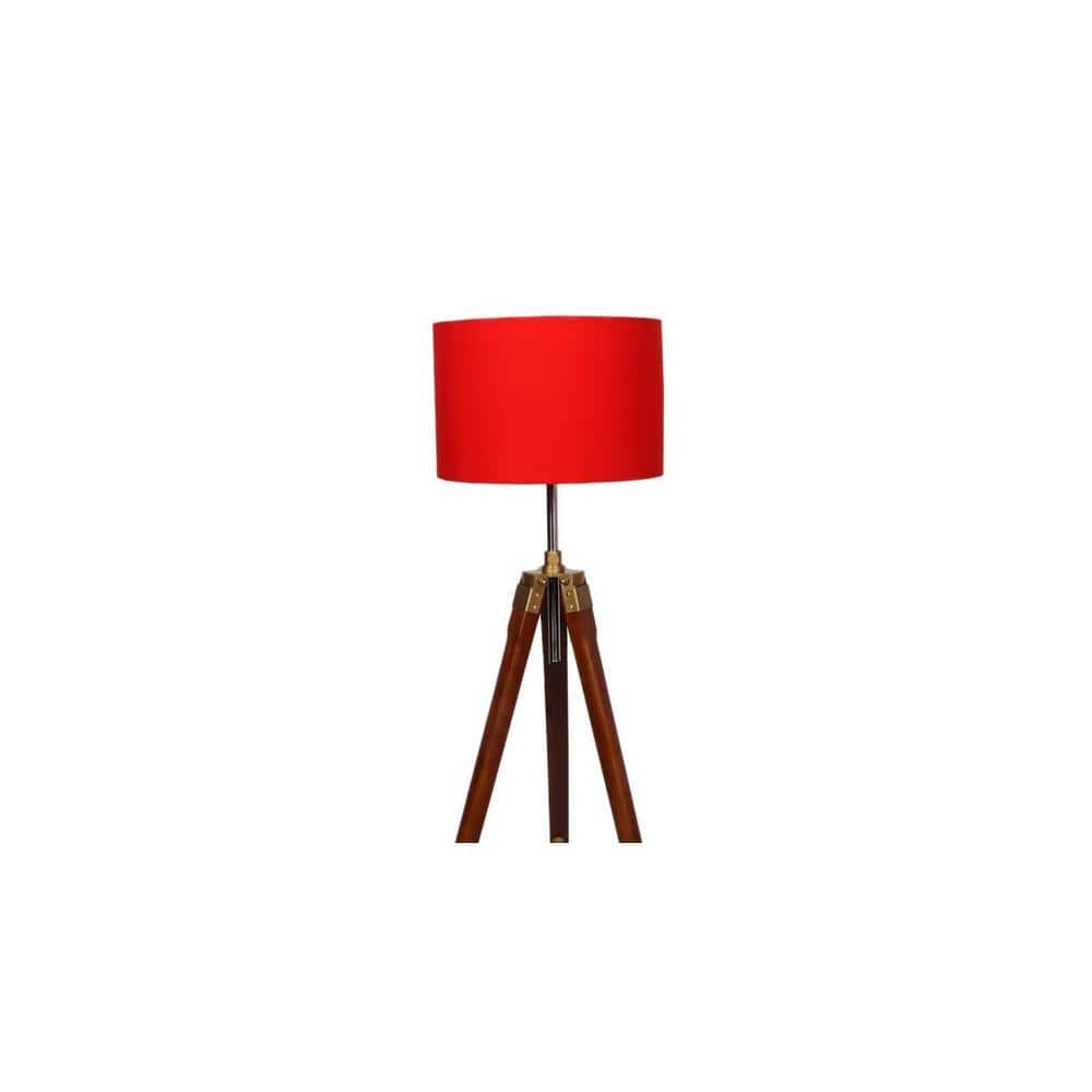 April Red Cotton Floor Lamp with Metal