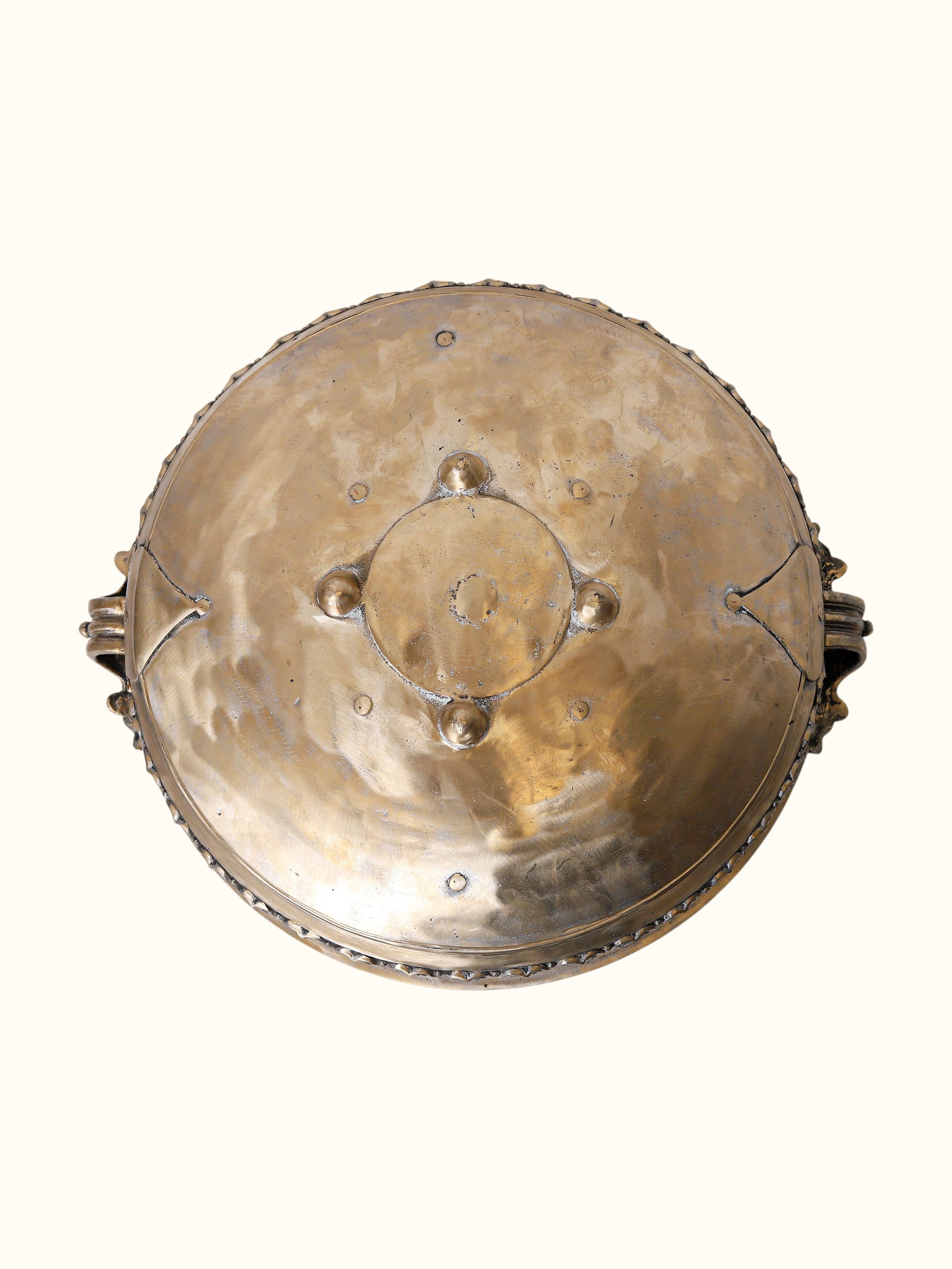 back view of bronze casting brass urli