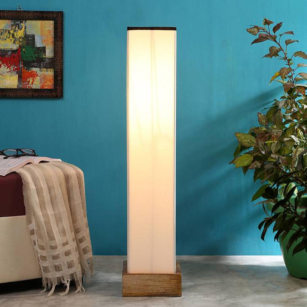 Cher White Cotton Shade Floor Lamp