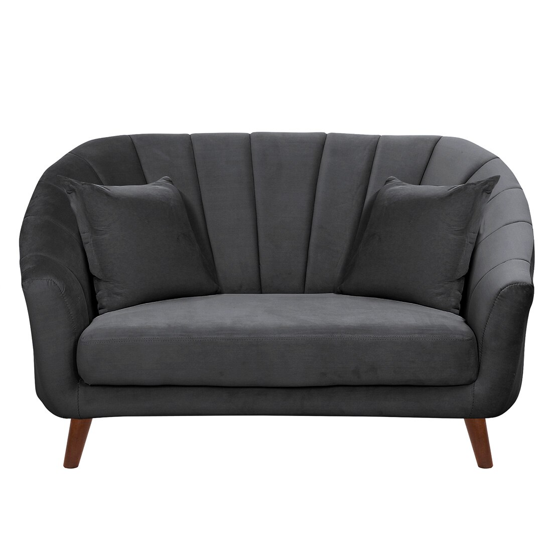 Nilo Velvet 2 Seater Sofa Dark in Grey Colour