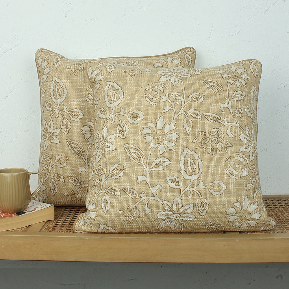 Botanical Garden Set Of 2 Cushion Cover With Yellow Colour