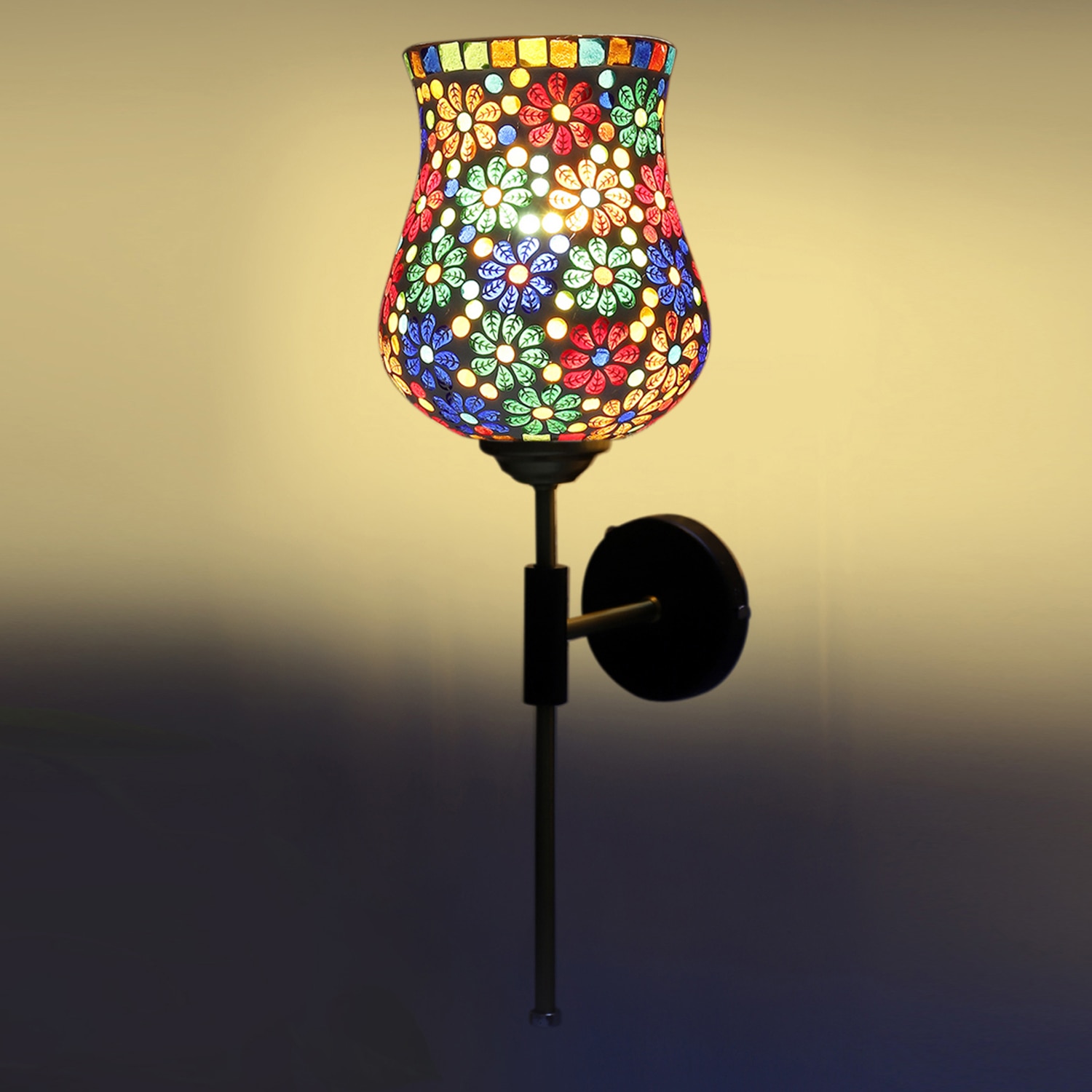 Devansh Metal Electric Wall Light in Black Colour with Multi Shade Count of 1 Light - Devansh