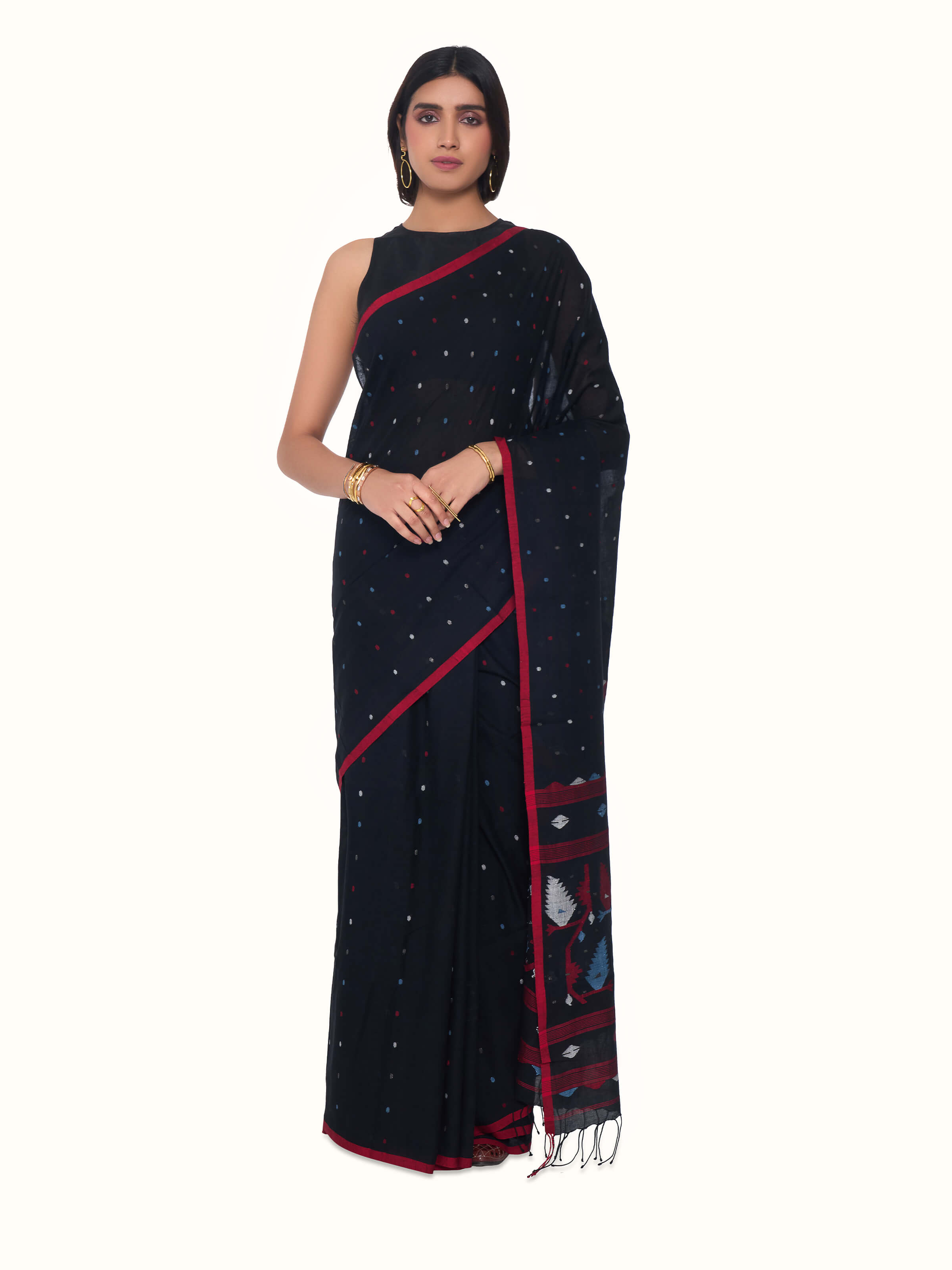 Black Muslin Jamdani Saree