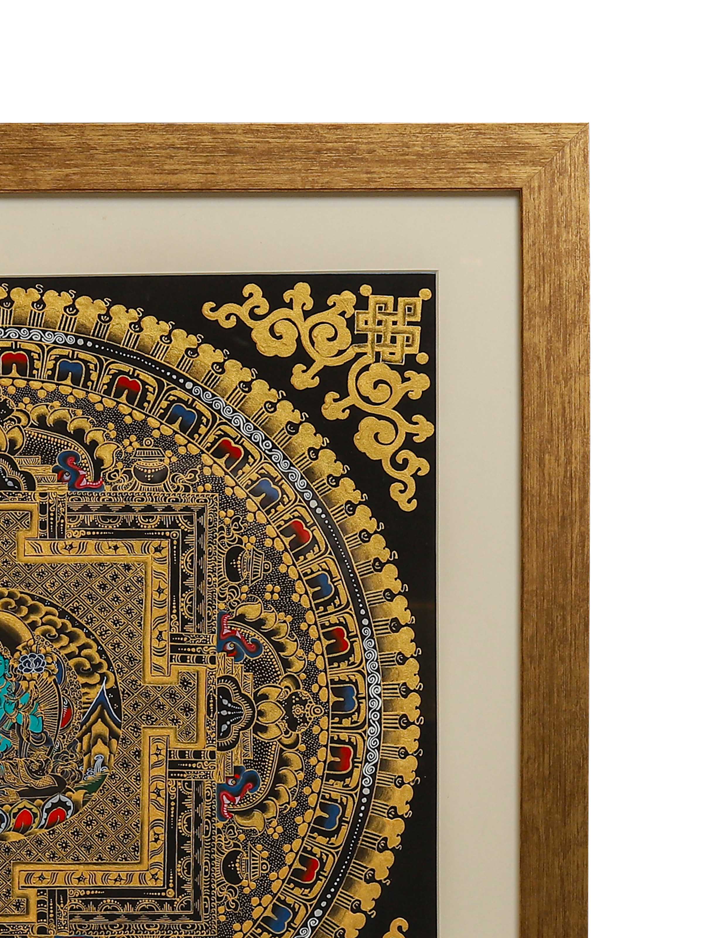 Green Tara with Mantra Thangka Painting