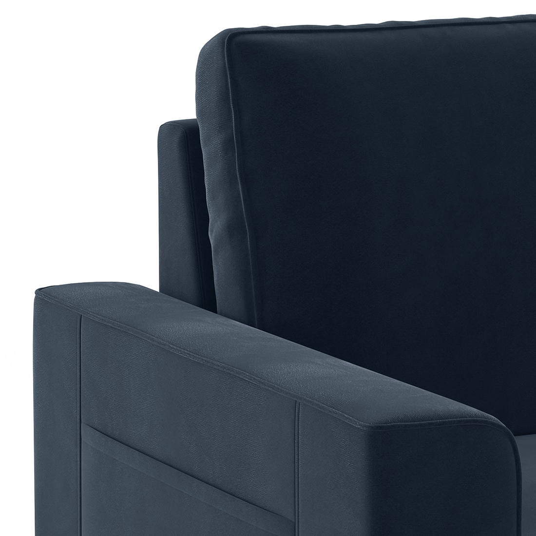 Kowloon Sectional Sofa Cum Bed with Storage in Indigo SeaPort Blue Velvet