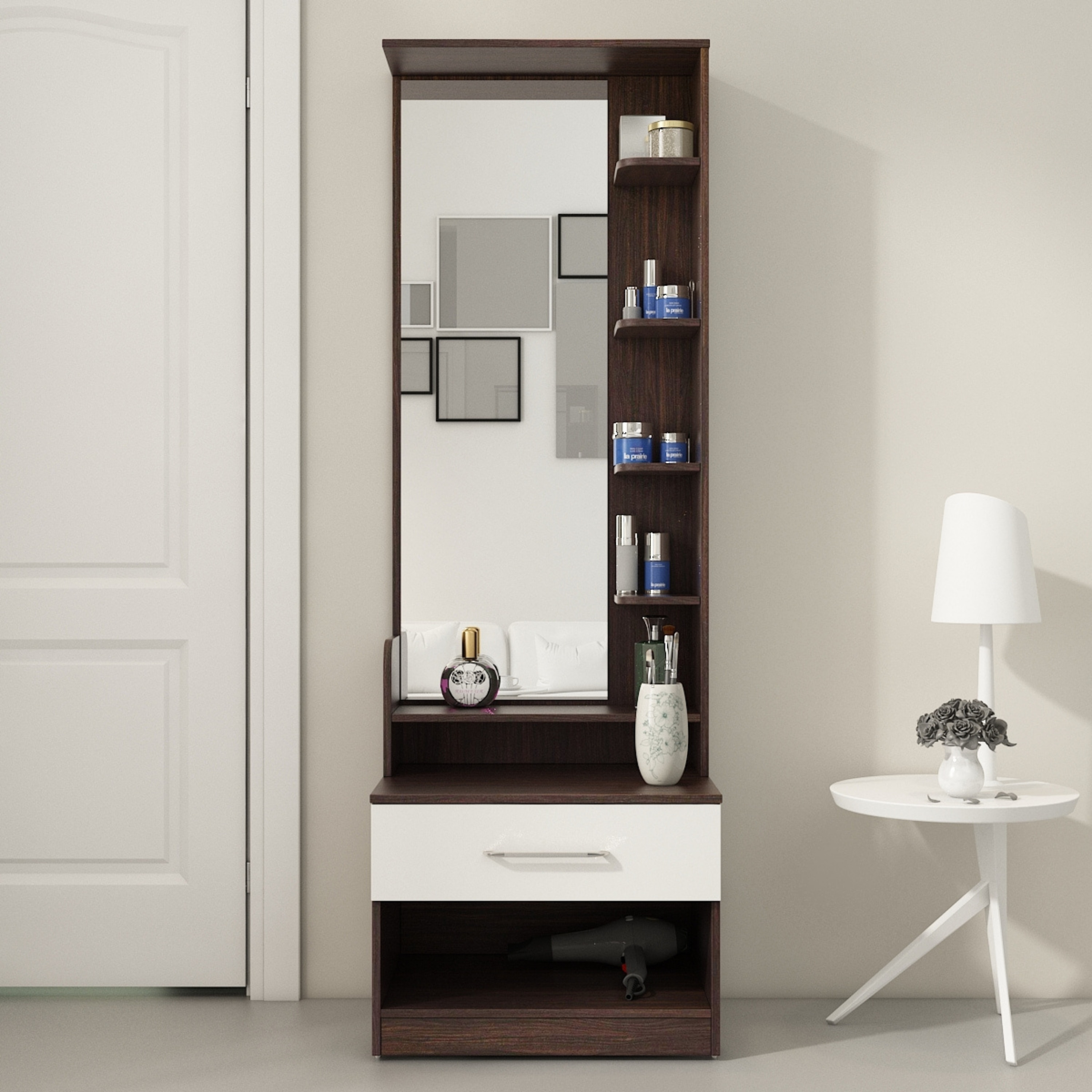 Amora Dressing Table in Choco Walnut Finish - A Globia Creations