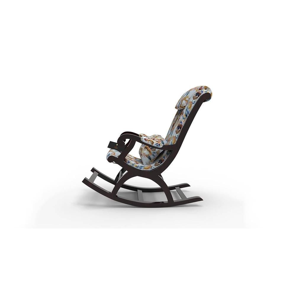 Udell Solid Wood Rocking Chair in Beige printed Colour