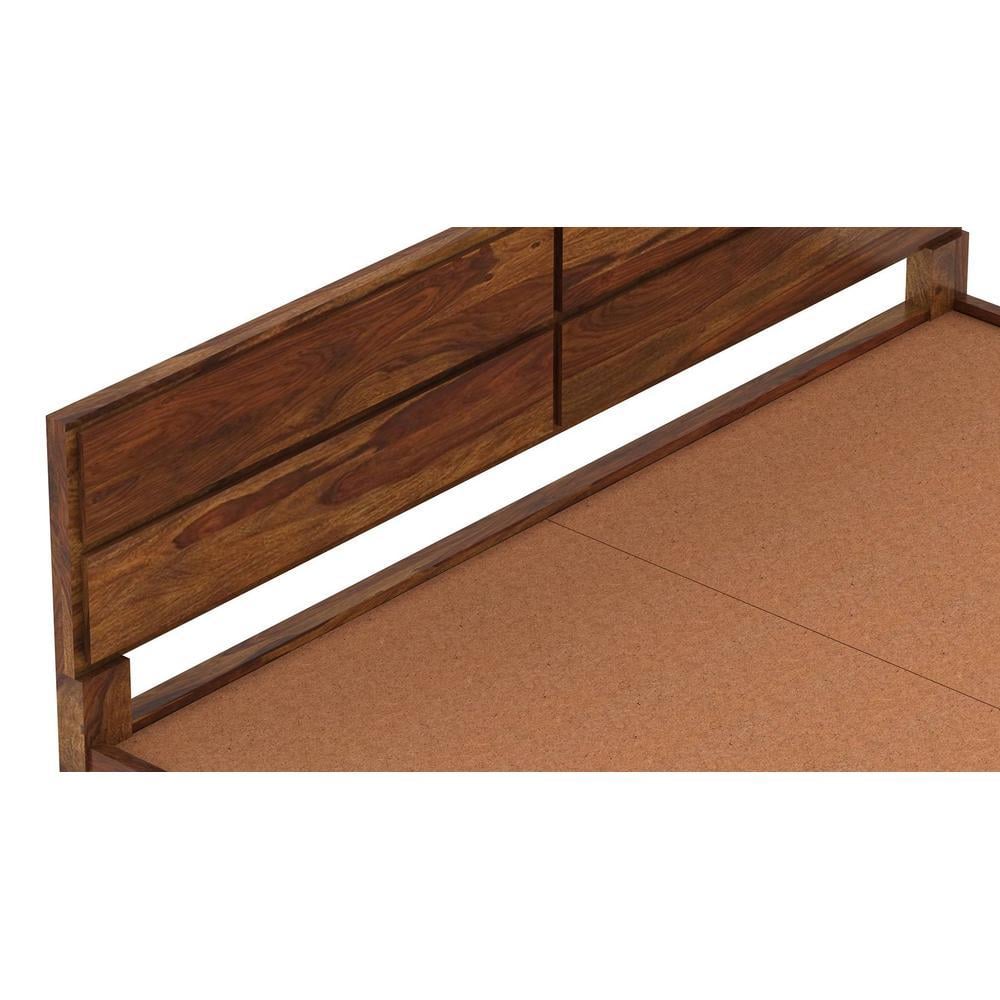 Simplicity Solid Wood King Size Non Storage Bed In Provincial Teak Finish