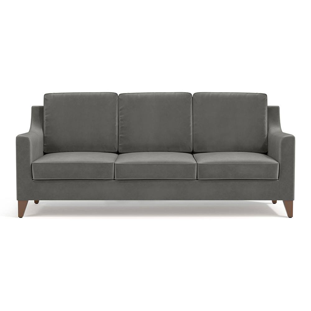 Abbey Sofa Set (Colour : Ash Grey Velvet, Cushion : Hard, Seater : 3+2+1)