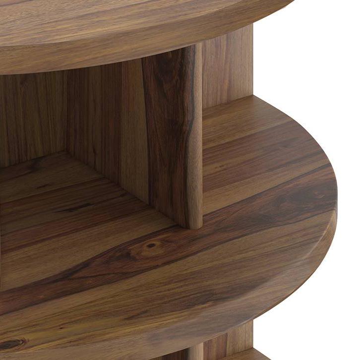 Newton Solid Wood Side Table in Teak Finish