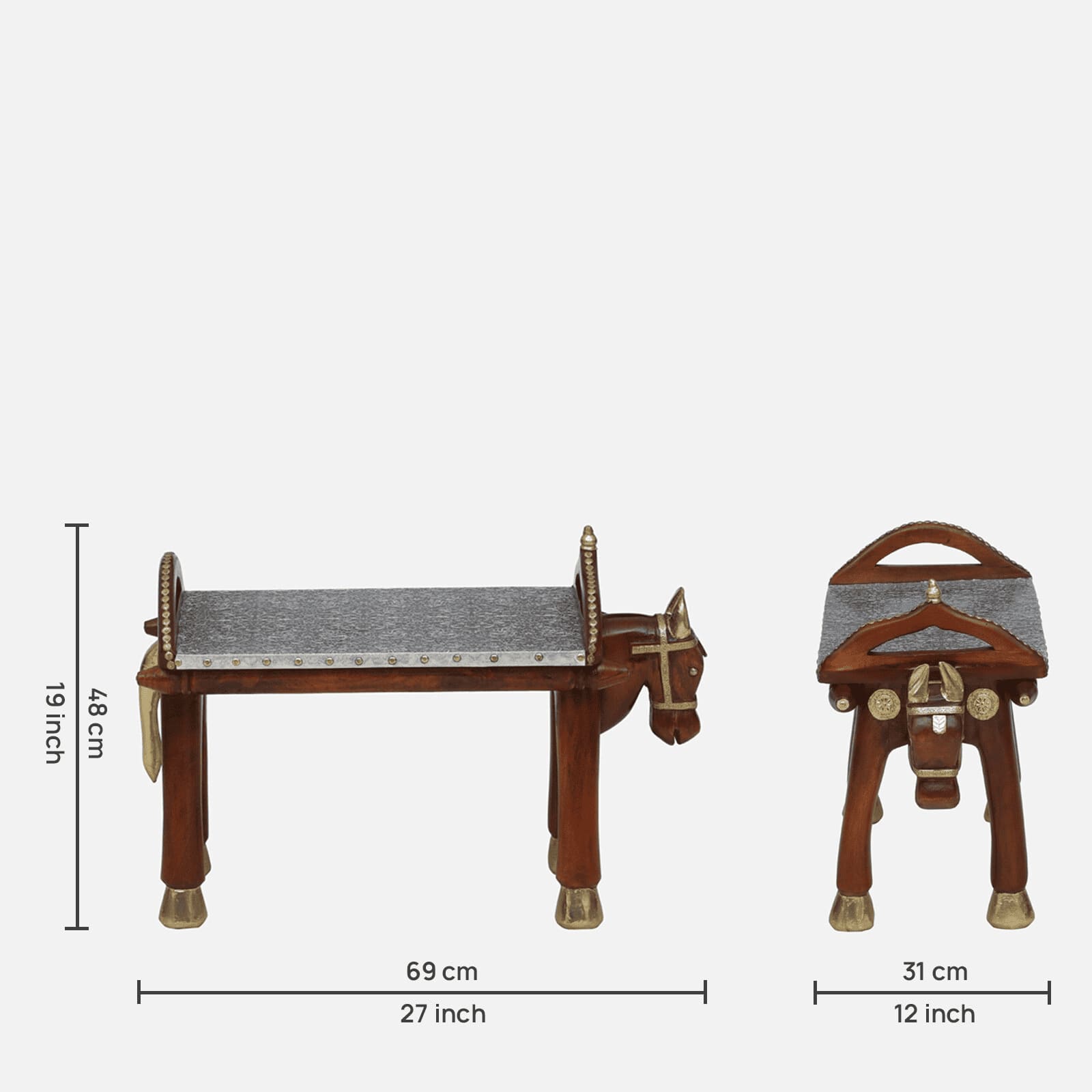 Amer Mango Wood Side Table In Teak Finish