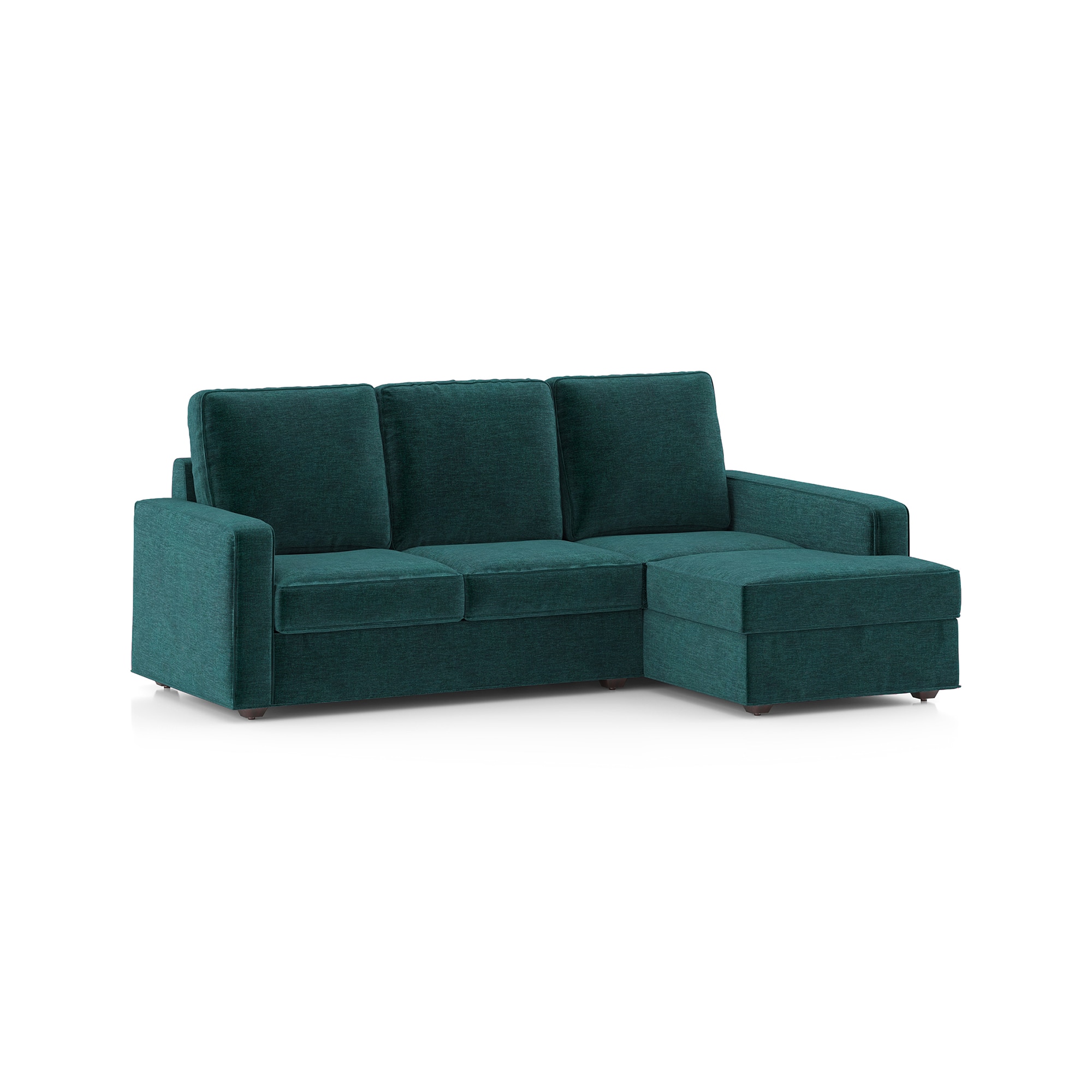 Apollo Compact Sofa (Colour : Malibu, Cushion : Hard, Back Type : High Back, Seating Capacity : Right Aligned 2 Seater + Right Aligned Chaise + Ottoman)