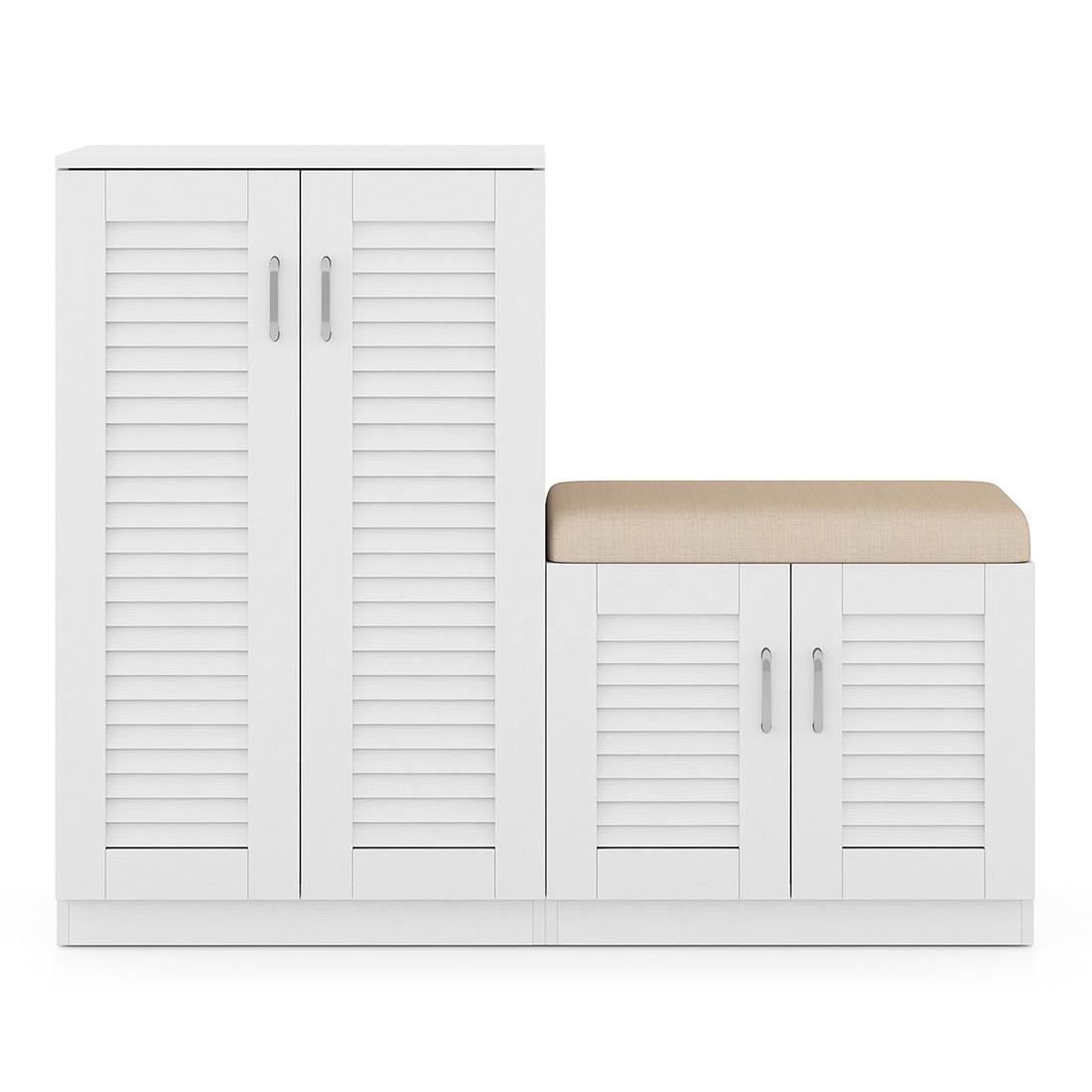Bennis 25 Pair Shoe Rack in White Finish