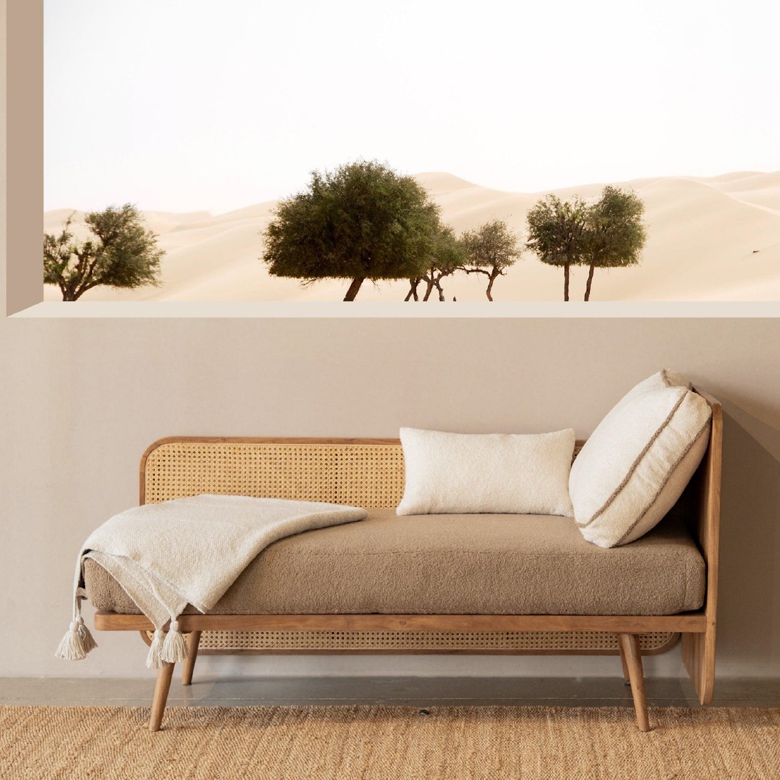 Andaman Neil Solid Wood Day Bed in Light Brown Colour - Orange Tree