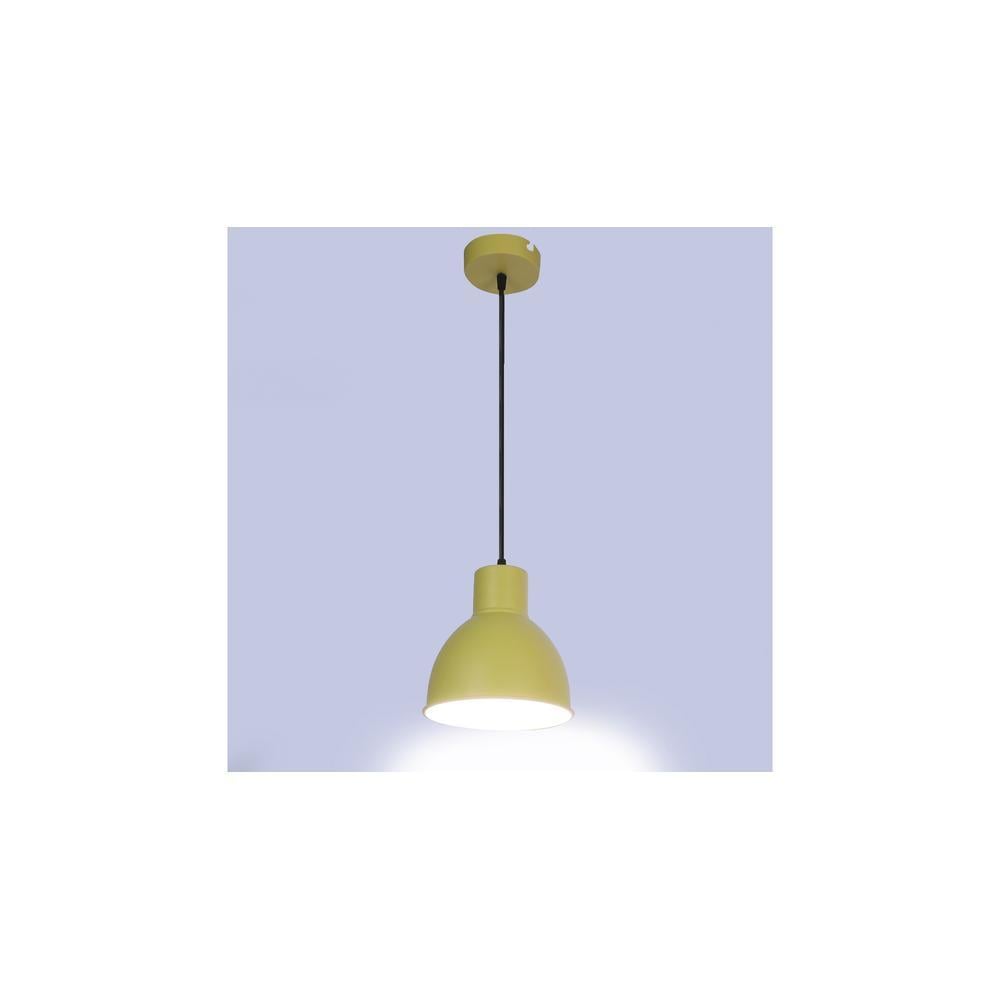 Opi Minimal Pastel Yellow Metal Single Hanging Light