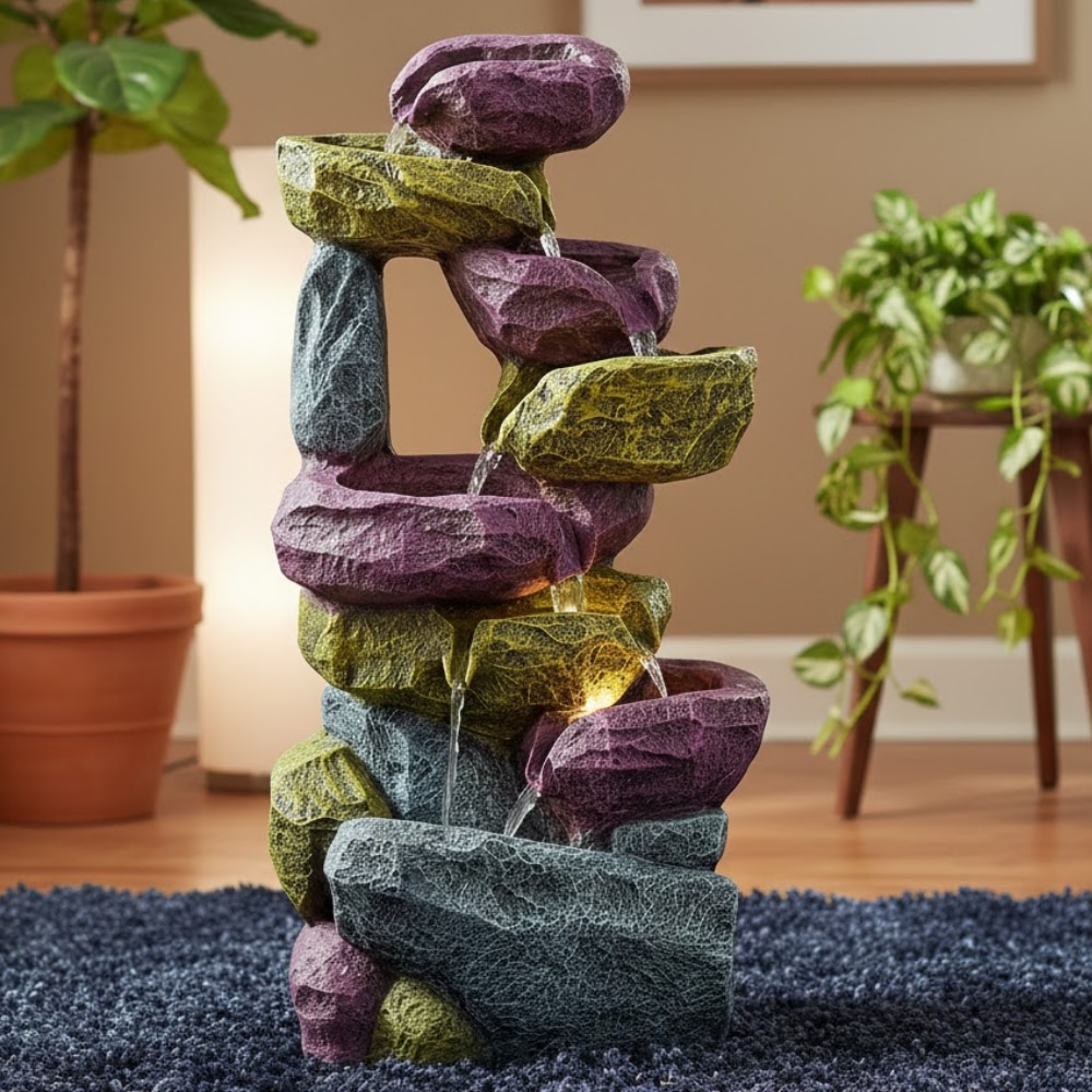 Resting Rock Stone Fountain For Indoor And Outdoor - Expleasia