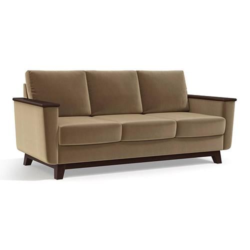 Corby Luxe 3 Seater Fabric Sofa in Fawn Velvet Colour