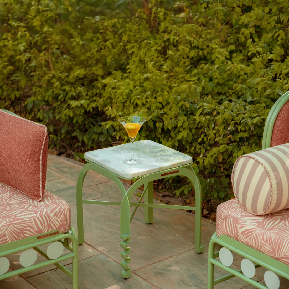 Dastoori Indian Aravali Outdoor Side Table in Beige Colour