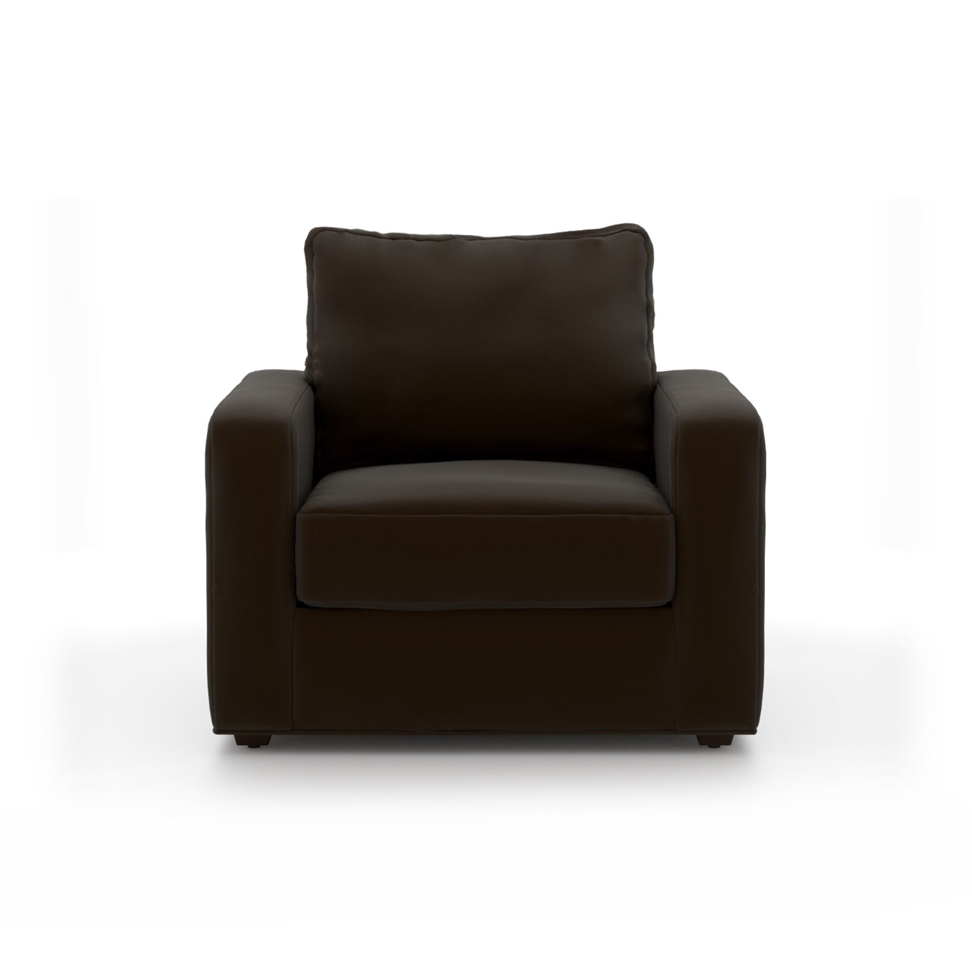 Apollo Compact 1 Seater Leatherette Sofa in Chocolate Colour - Urban Ladder