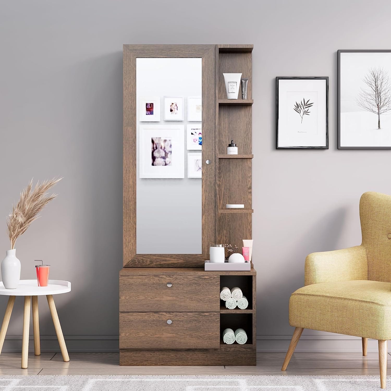 Hexa Red Wooden Dressing Table in Flower Wenge Colour - HexaRed