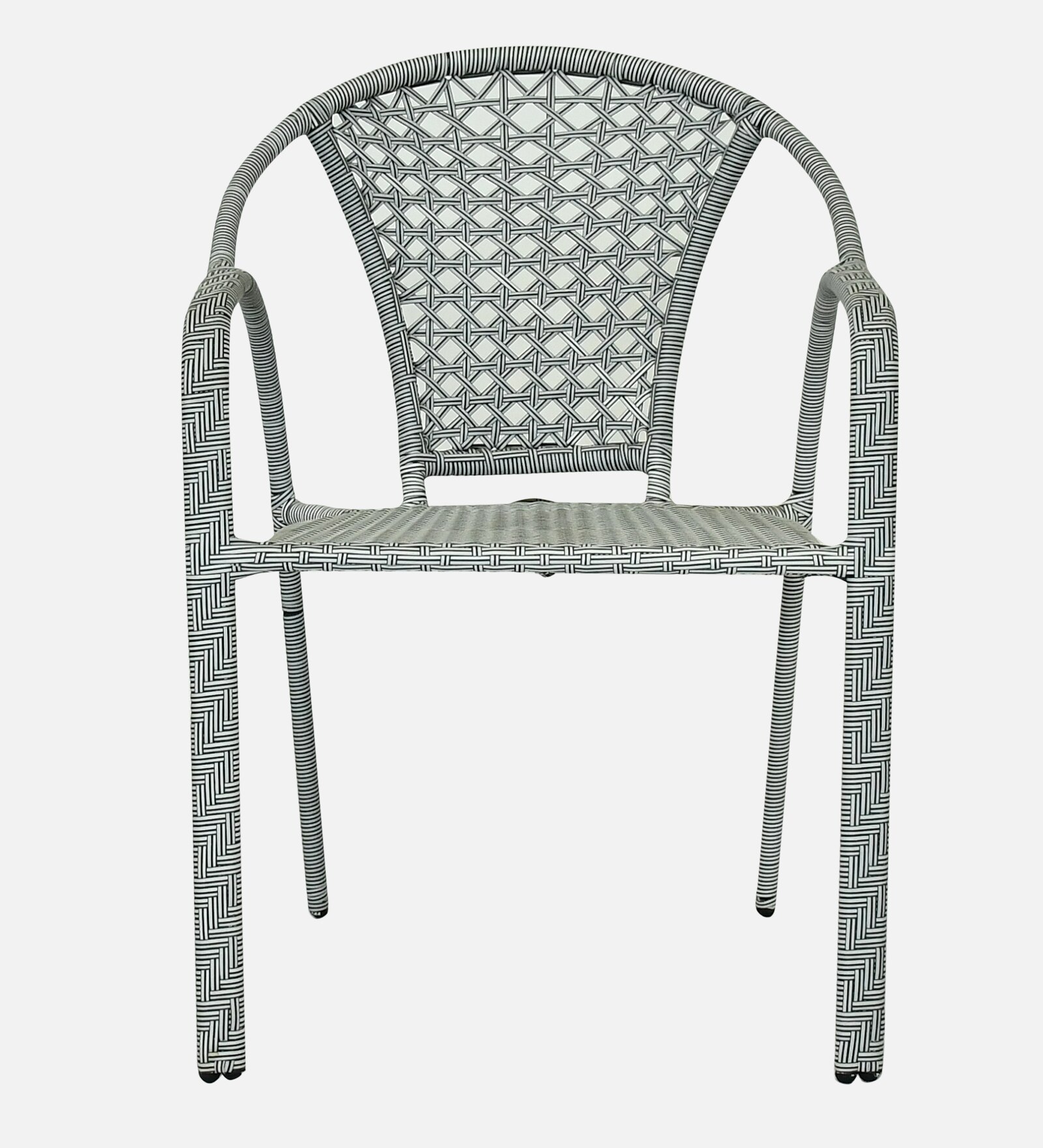 Esperance  Wicker Chair In  White And Black Finish