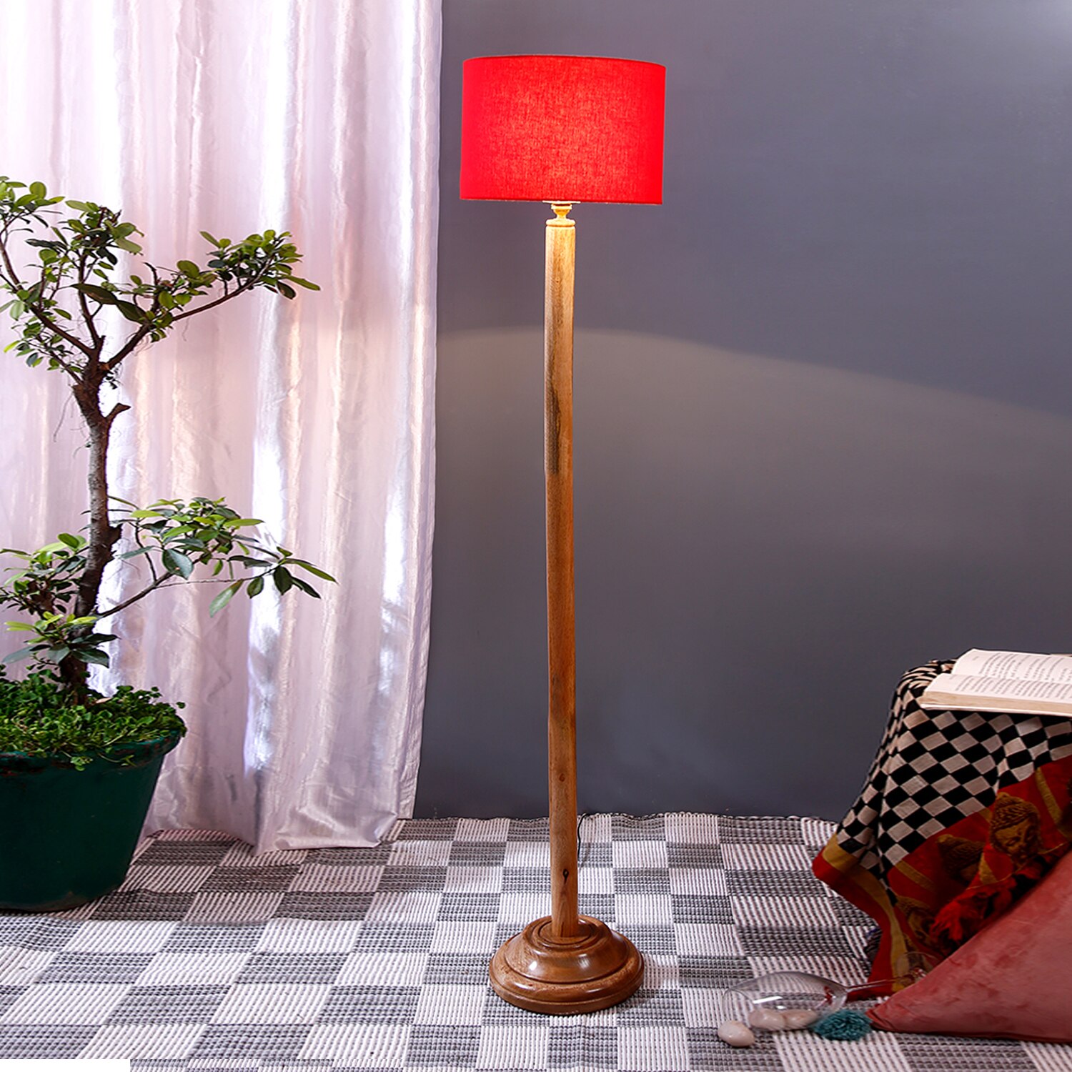 Devansh Wooden Foor Lamp