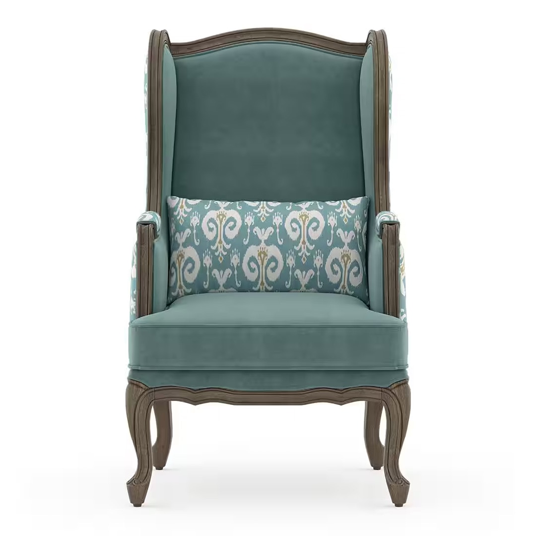 Serai Lounge Chair in Mint Ikat Colour