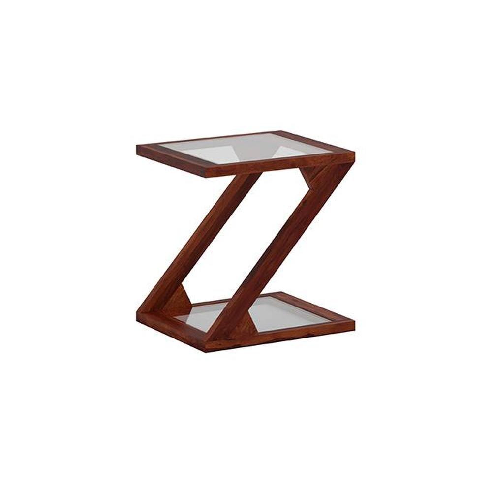Zanotti Solid Wood Side Table in  Natural Finish