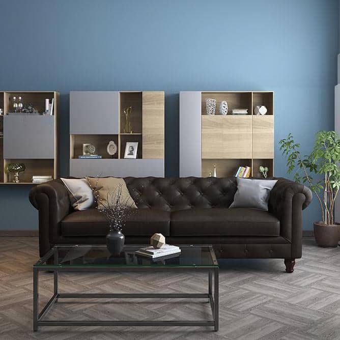 Winchester 3 Seater Leatherette Sofa in Chocolate Colour