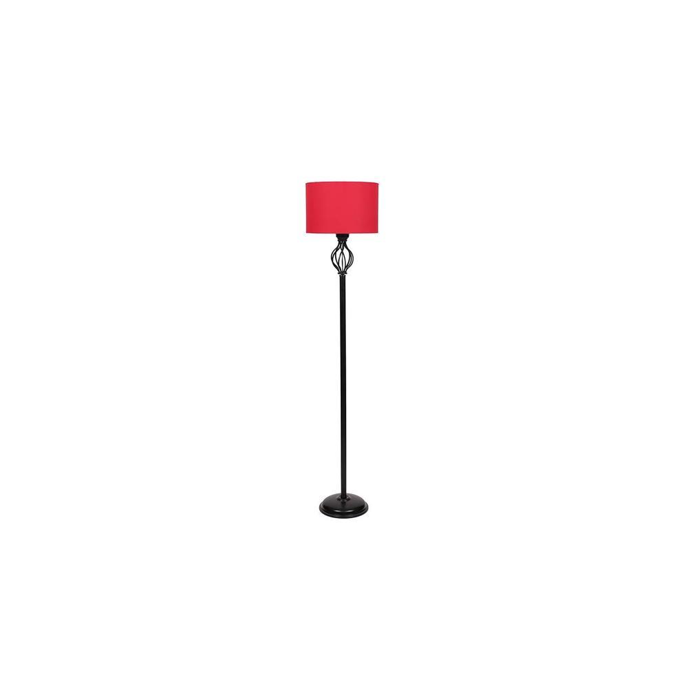 Asher Black Cotton Shade Floor Lamp