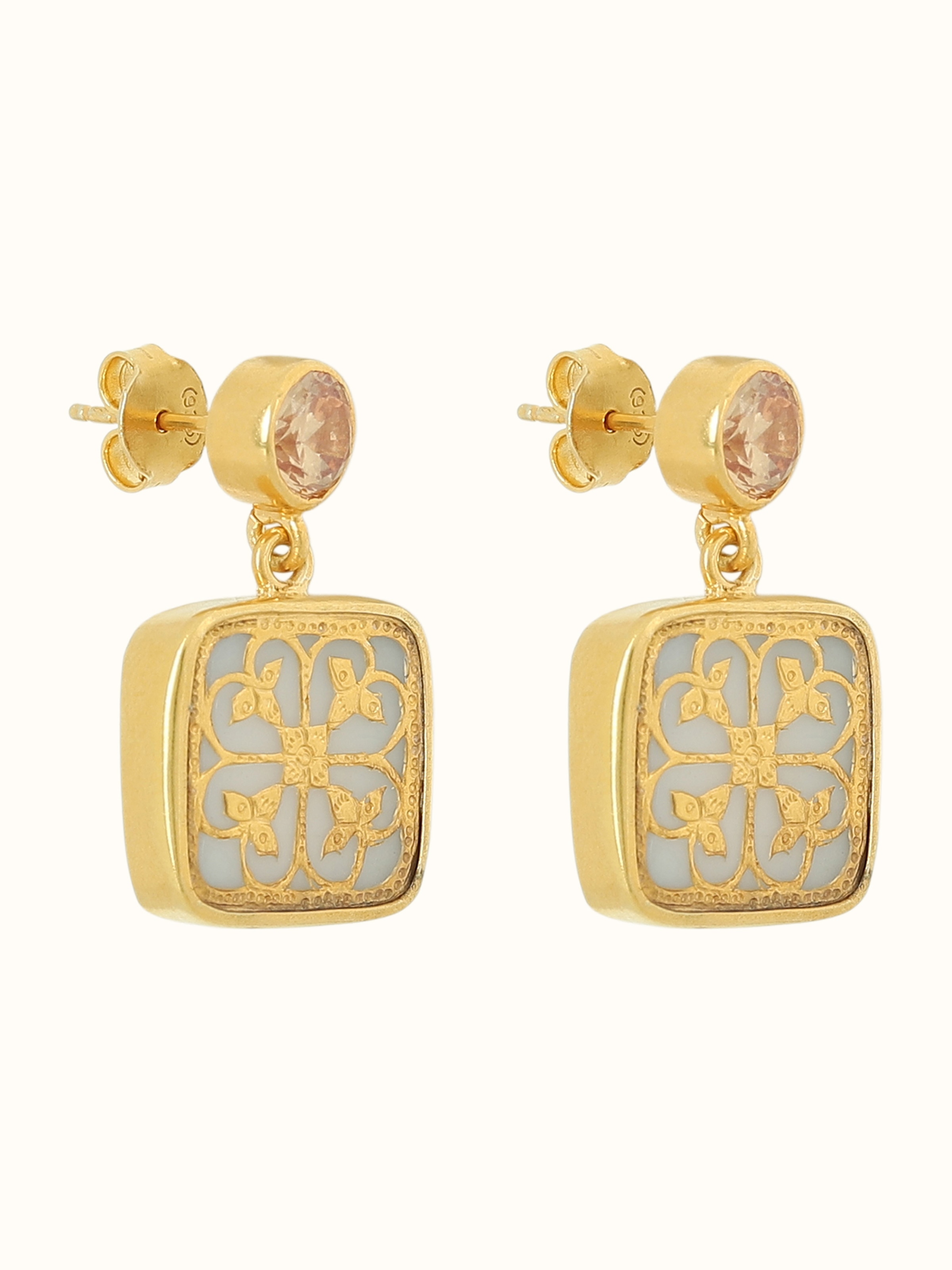 Thewa Silver Drop Earrings