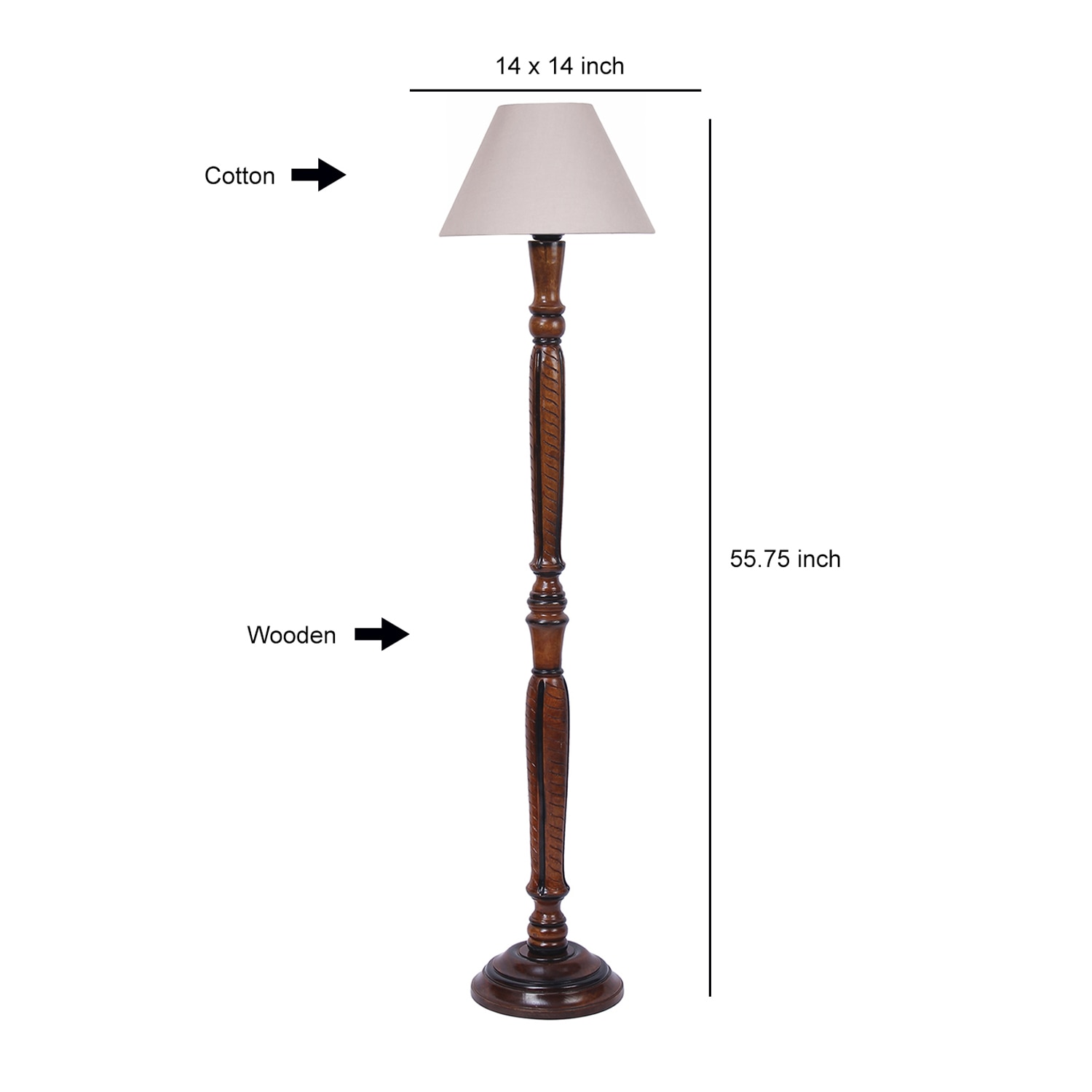 Devansh Wooden Floor Lamp