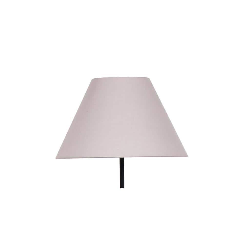 Lidie Grey Fabric Floor Lamp with Black Iron Base
