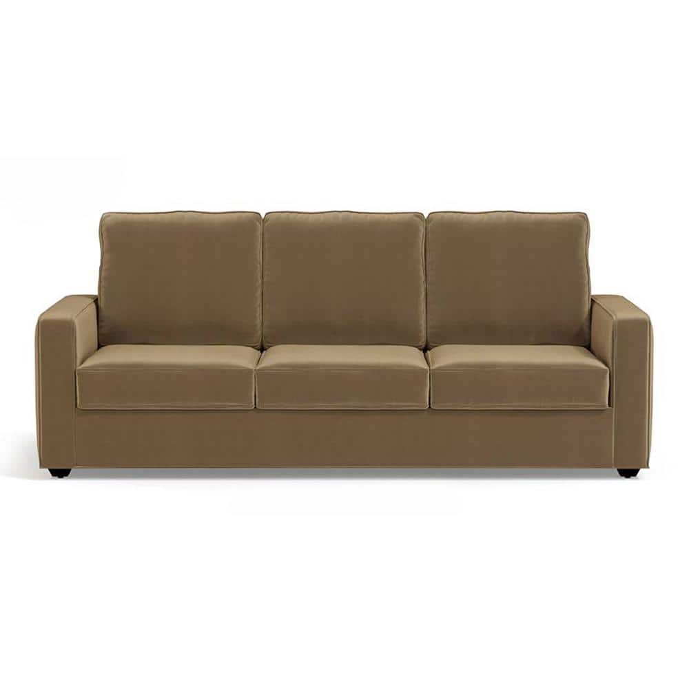 Apollo Compact Sofa Set (Colour : Fawn Velvet, Cushion : Soft, Back Type : High Back, Seater : 3+2+1)