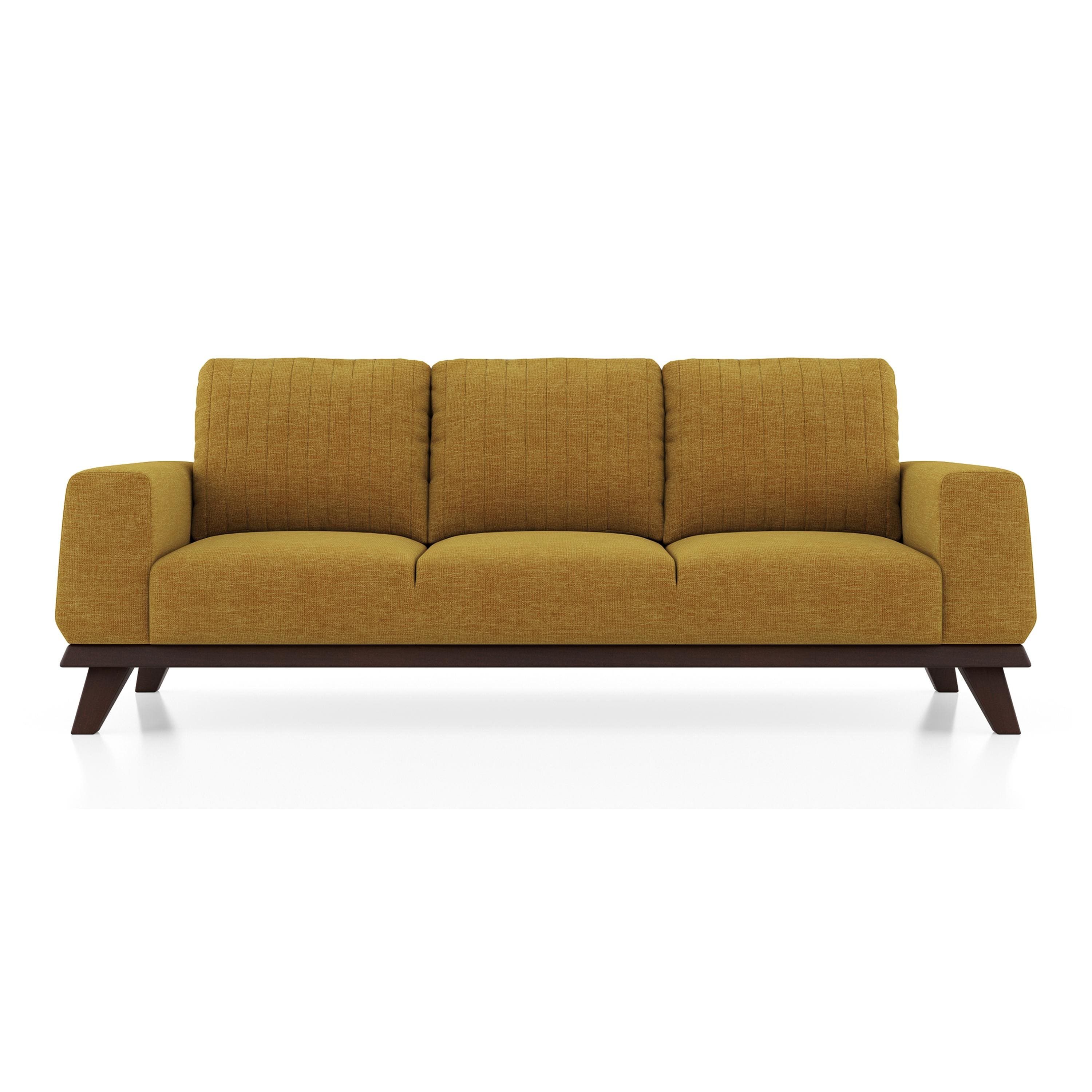 Granada Essential 3 Seater Fabric Sofa In Ochre