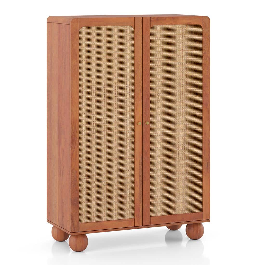 Takai Solid Wood 2 Door Wardrobe In Red Cedar Finish