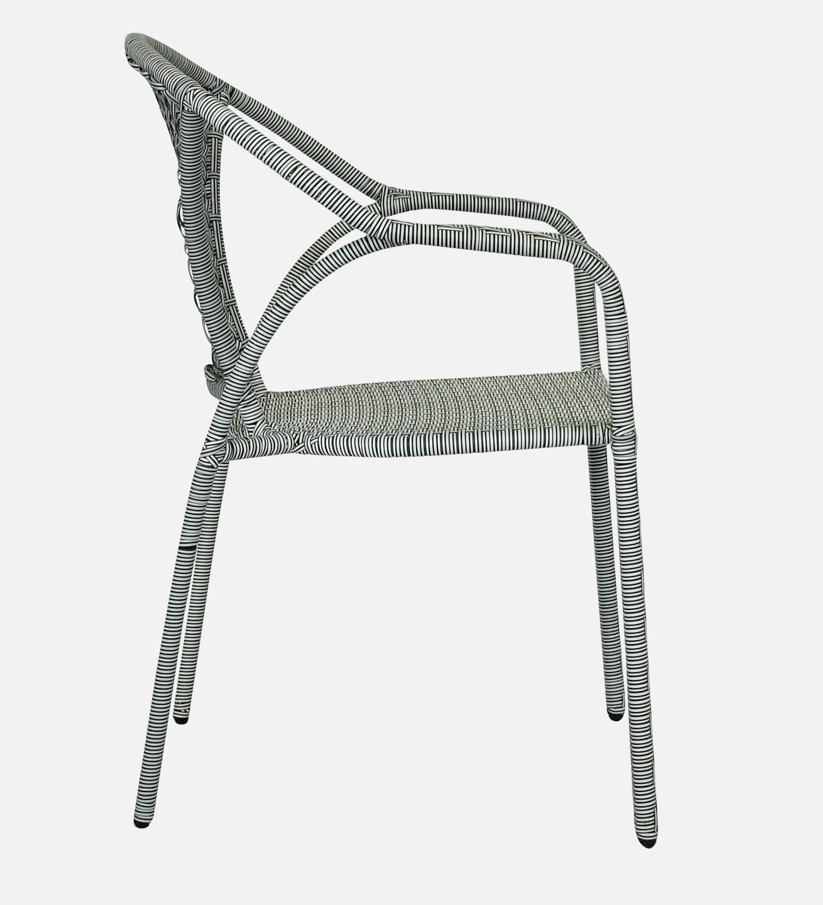 Esperance  Wicker Chair In White And Black Finish