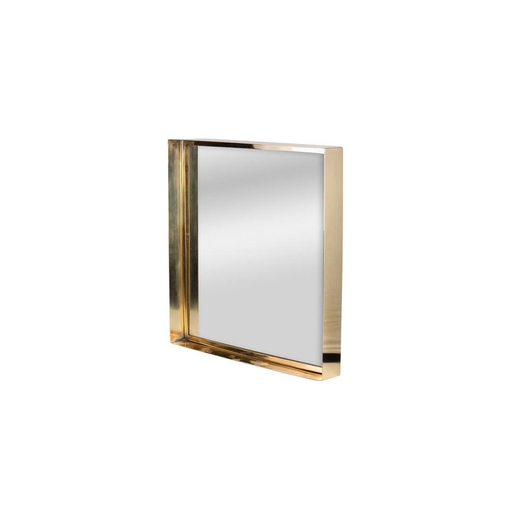 LuxeGold Steel Wall Mirror