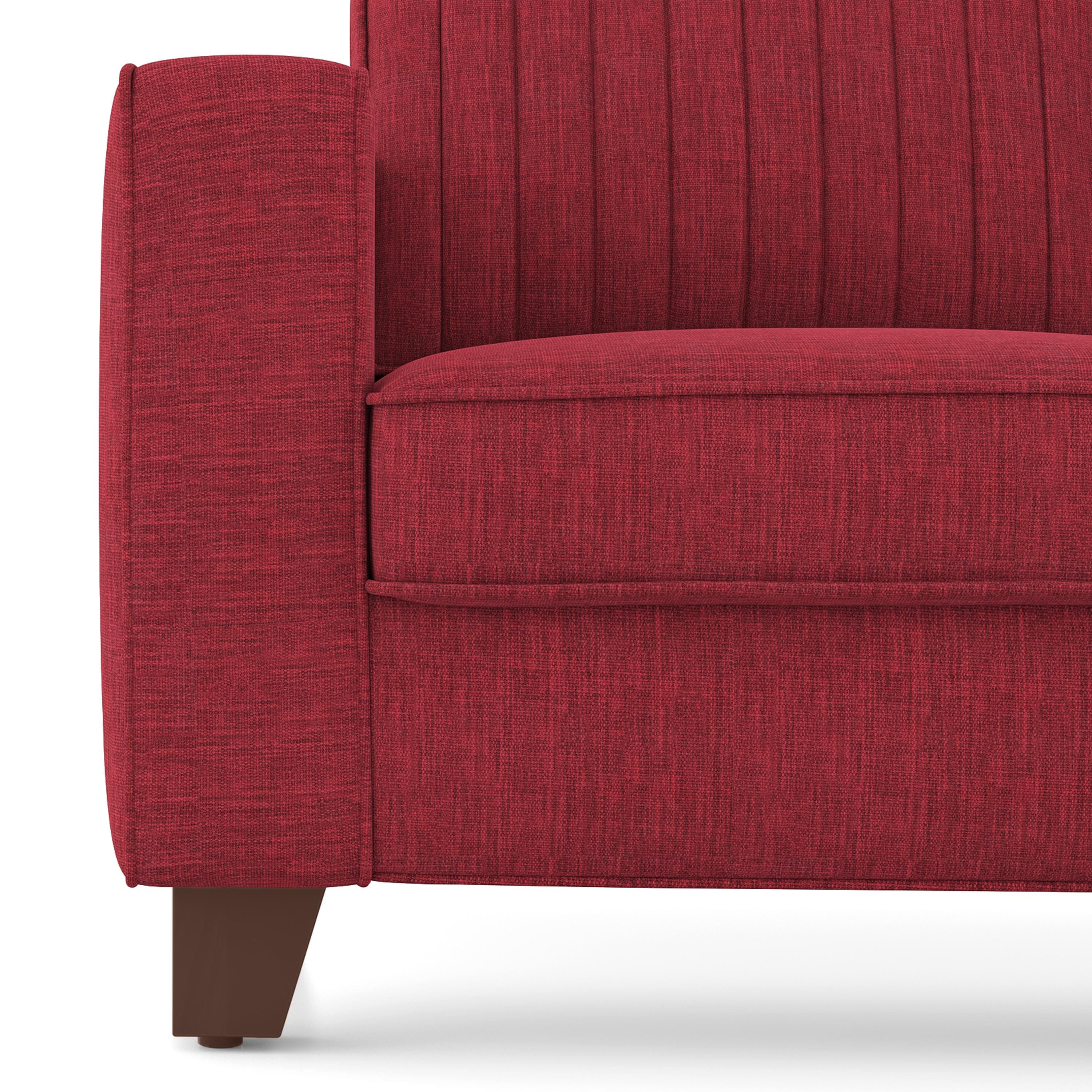 Apollo Neo 3 Seater Fabric Sofa in Salsa Red Colour (Back Height : Regular, Cushion Type : Soft)
