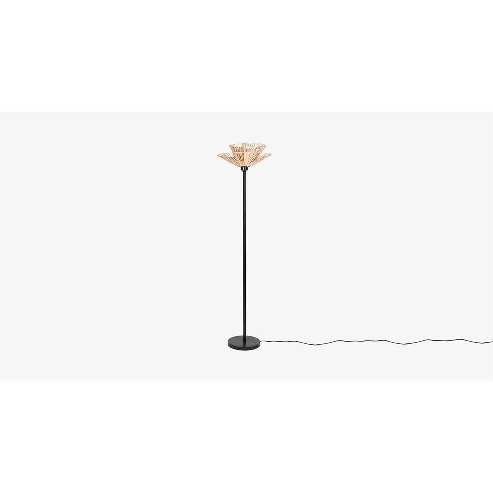 Iris Natural Floor Lamp With Natural Iron Base