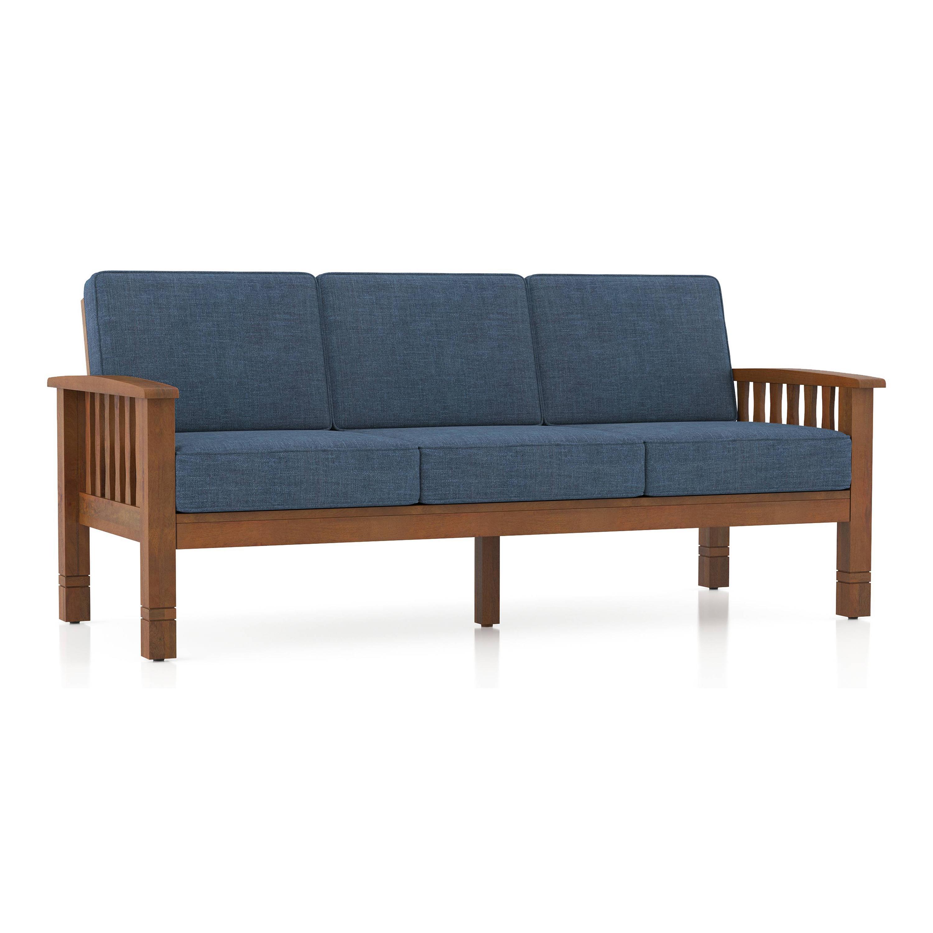 Raynor 3 Seater Wooden Sofa (Midnight Indigo Blue)