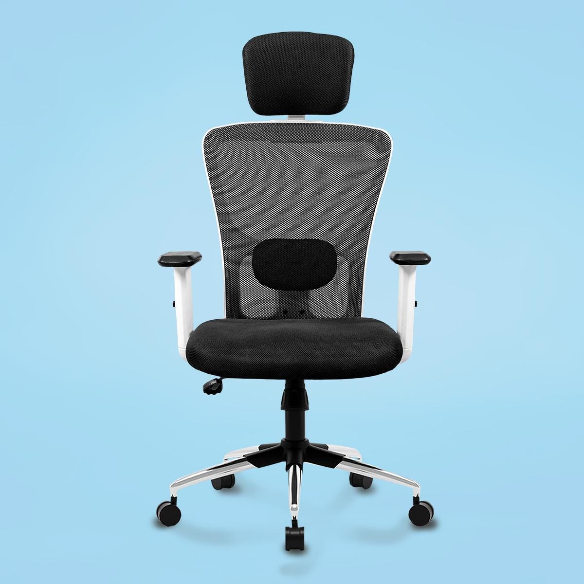 Kepler Brooks High Back Office Chair | 2 Years Warranty | Chair for Office Work at Home, Ergonomic Chair, Diwali Gifts, 2D Adjustable Arms, Headrest & Lumbar Support, Multi Synchro Lock (Zeus, White)