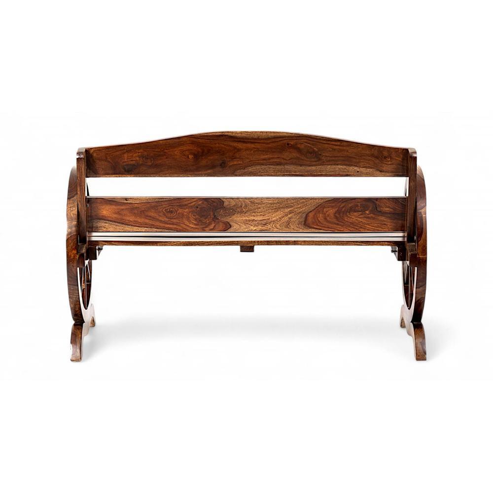 Oakmont Sheesham Wood Traditional 3 Seater Bench