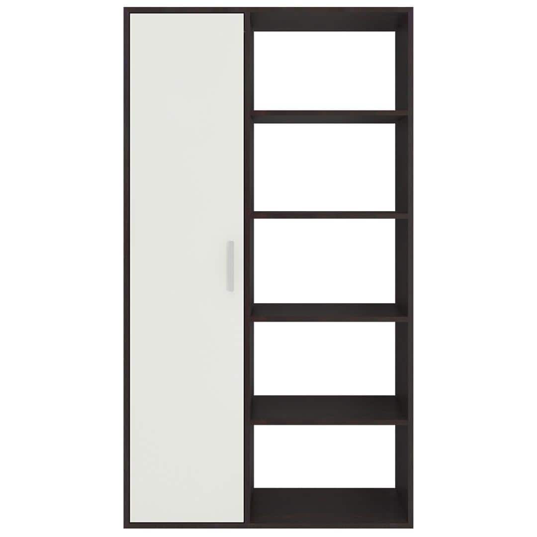 Nikola Large Crockery cum Bookshelf and Divider Unit in Antique Ebony Ivory Colour