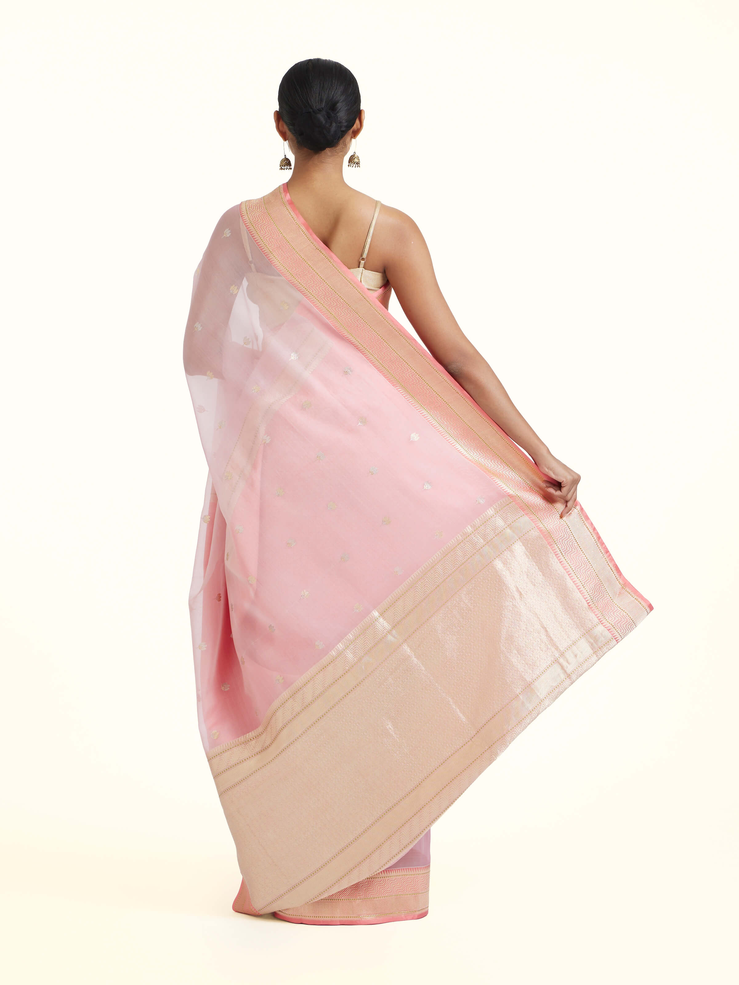 Pink Banarasi Kadhwa Silk Saree