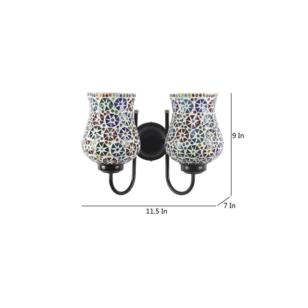 Pelham Multicolour Glass Wall Light